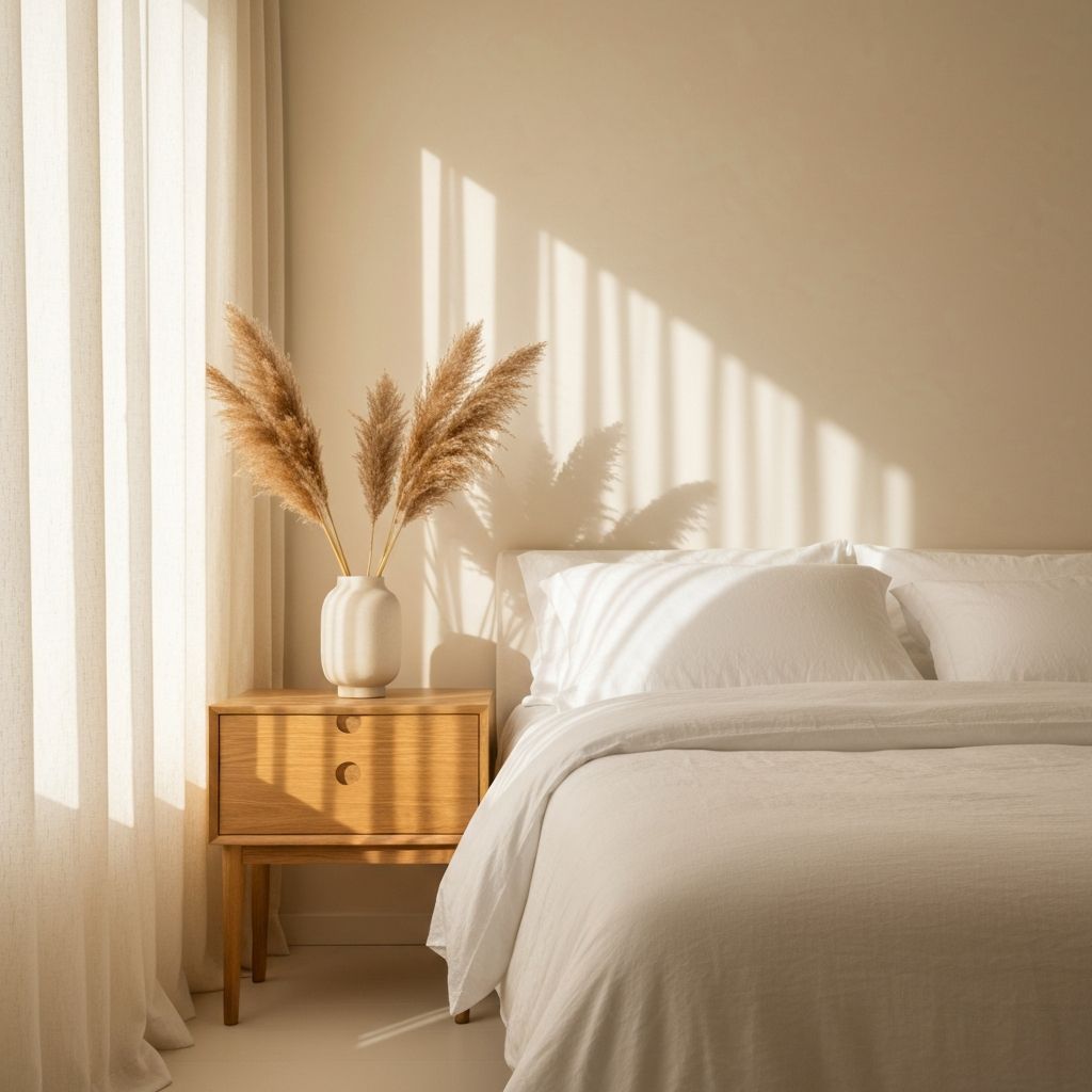 Smukt nordisk soveværelse klar til gæster